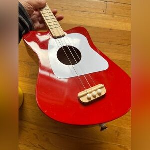 LOOG mini acoustic guitar ukulele musical instrument RED candy apple gift pick!